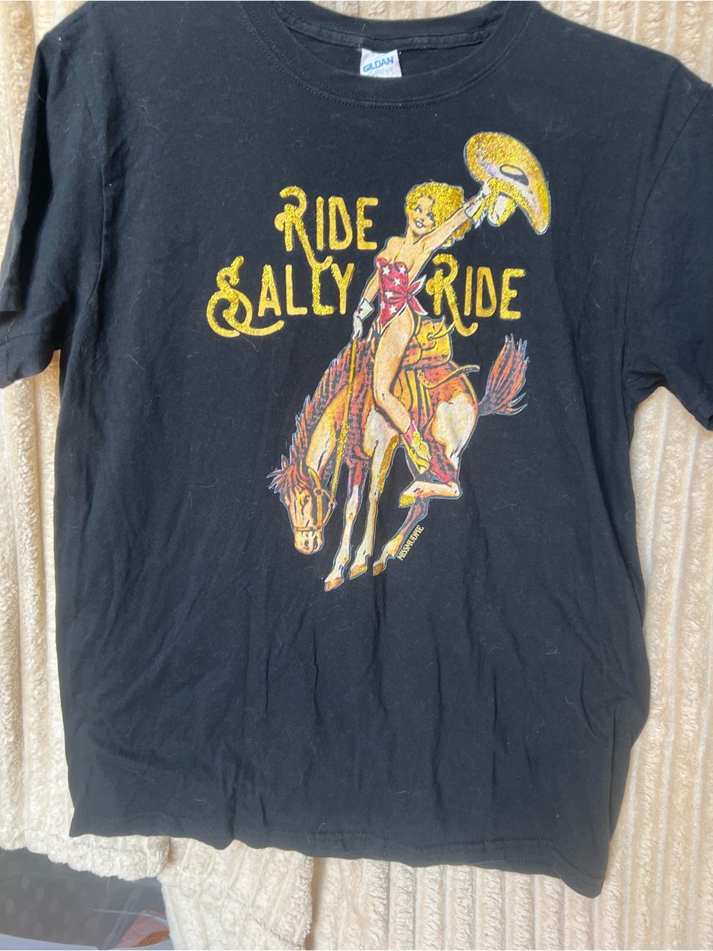 Gildan woman’s Ride Sally Ride western t shirt